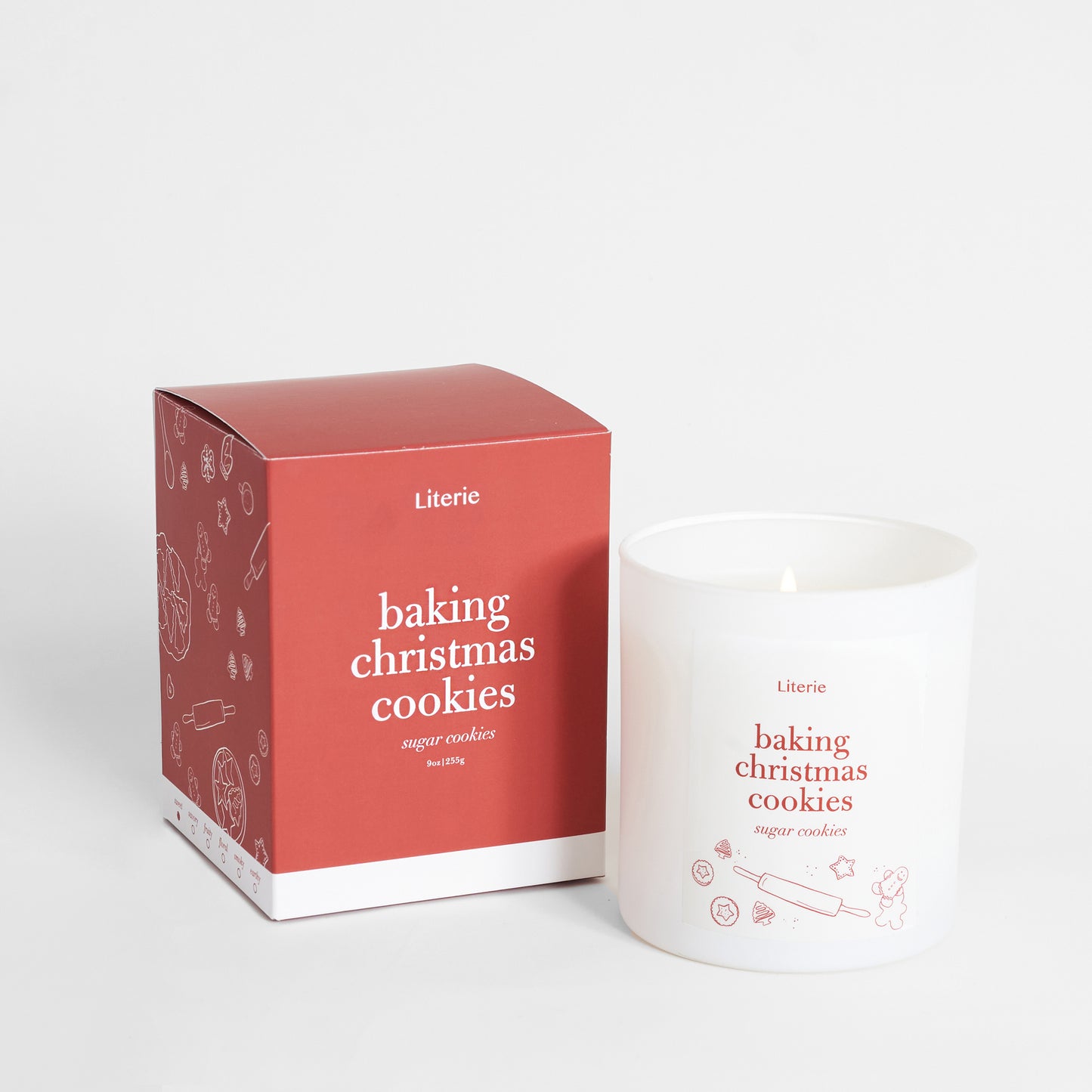 baking christmas cookies candle