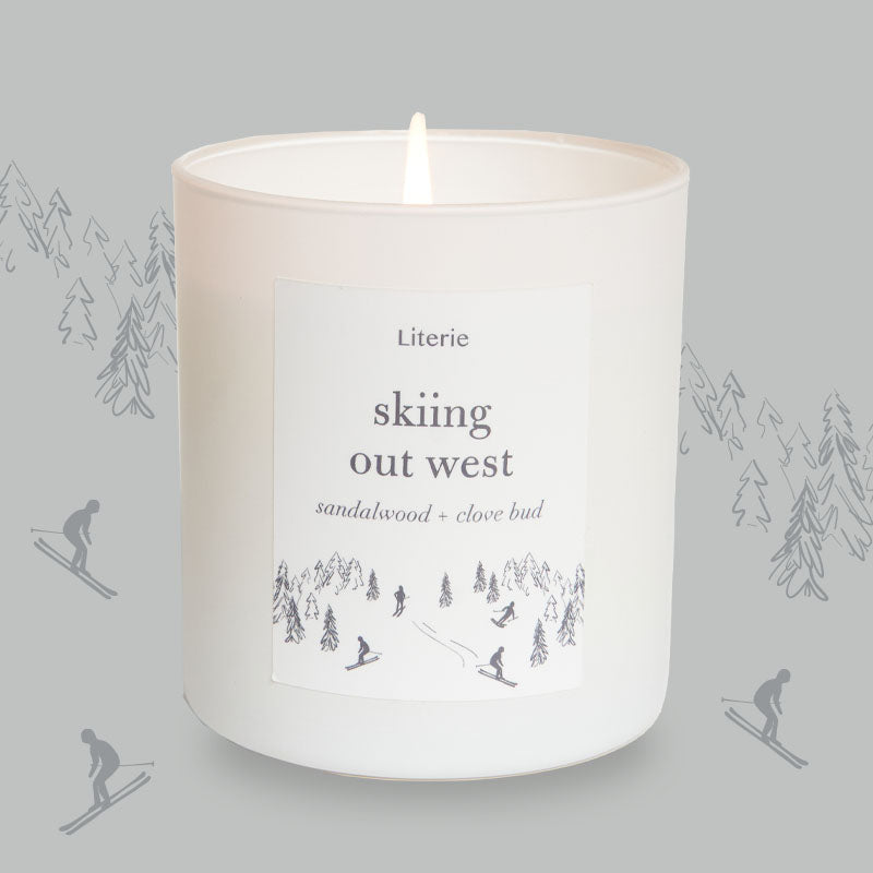 skiing out west candle