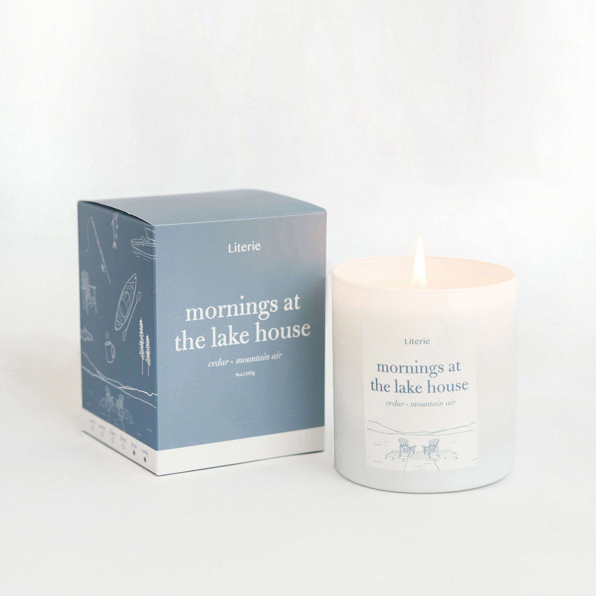 mornings at the lake house candle
