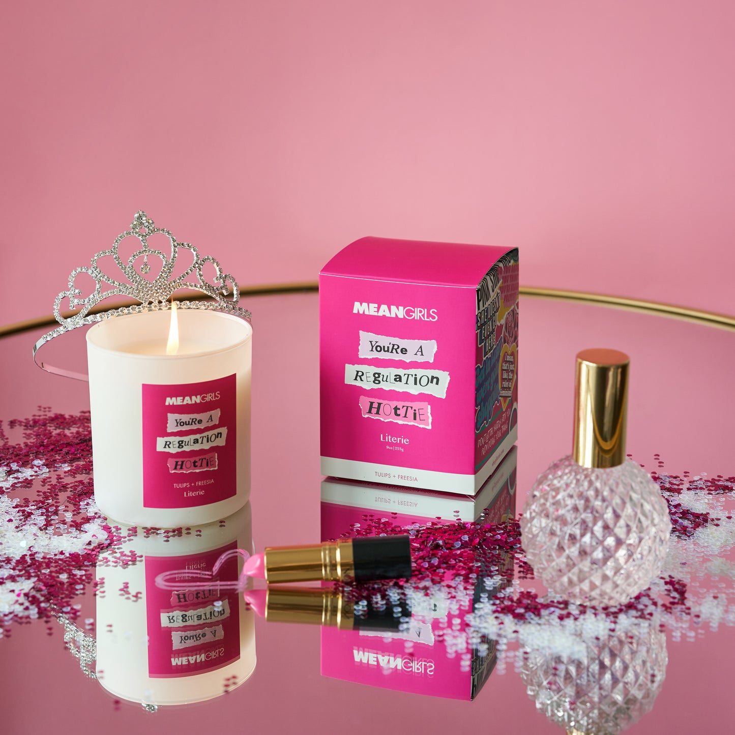 You're a regulation hottie Mean Girls candle with tiara.