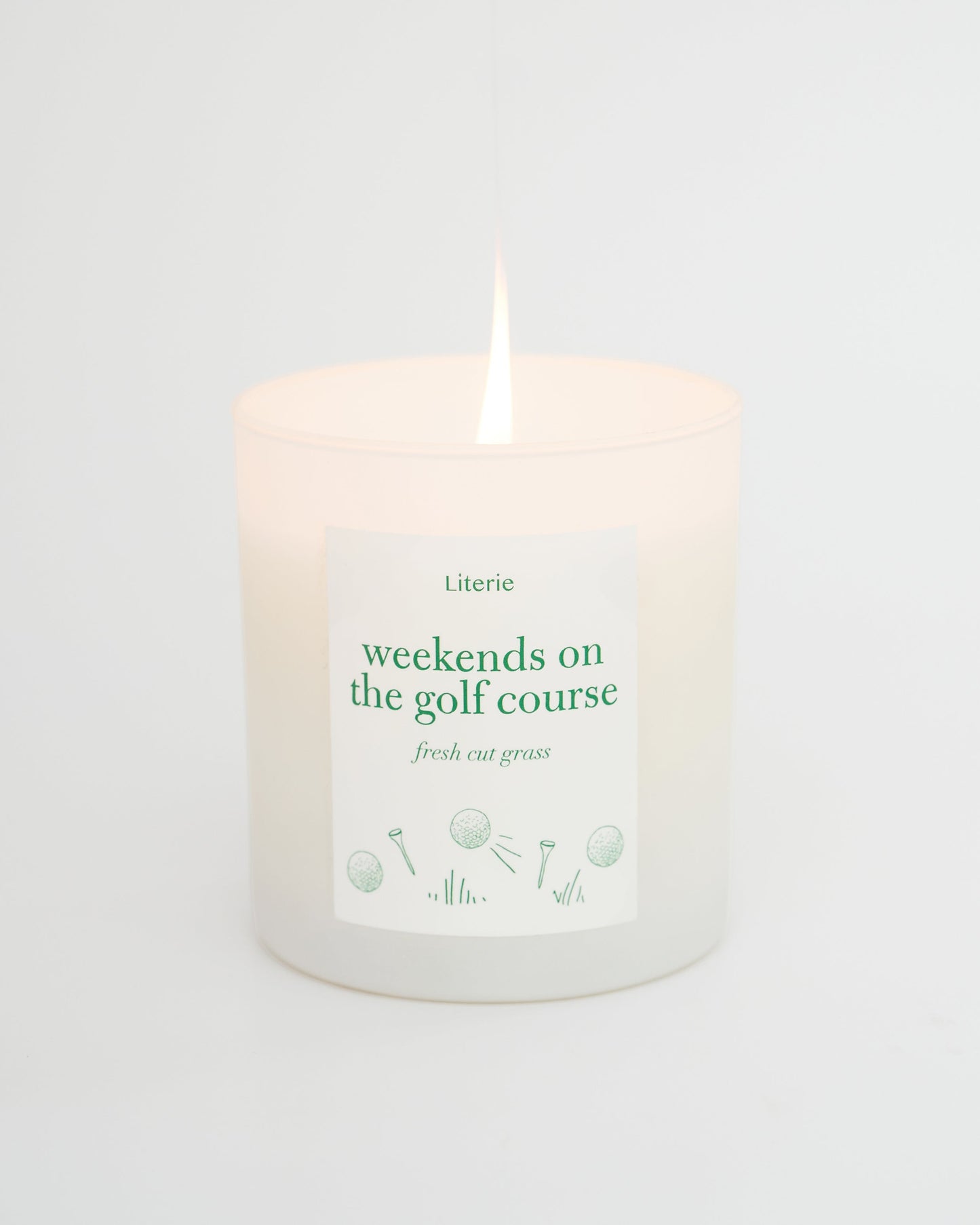 weekend on the golf course candle.