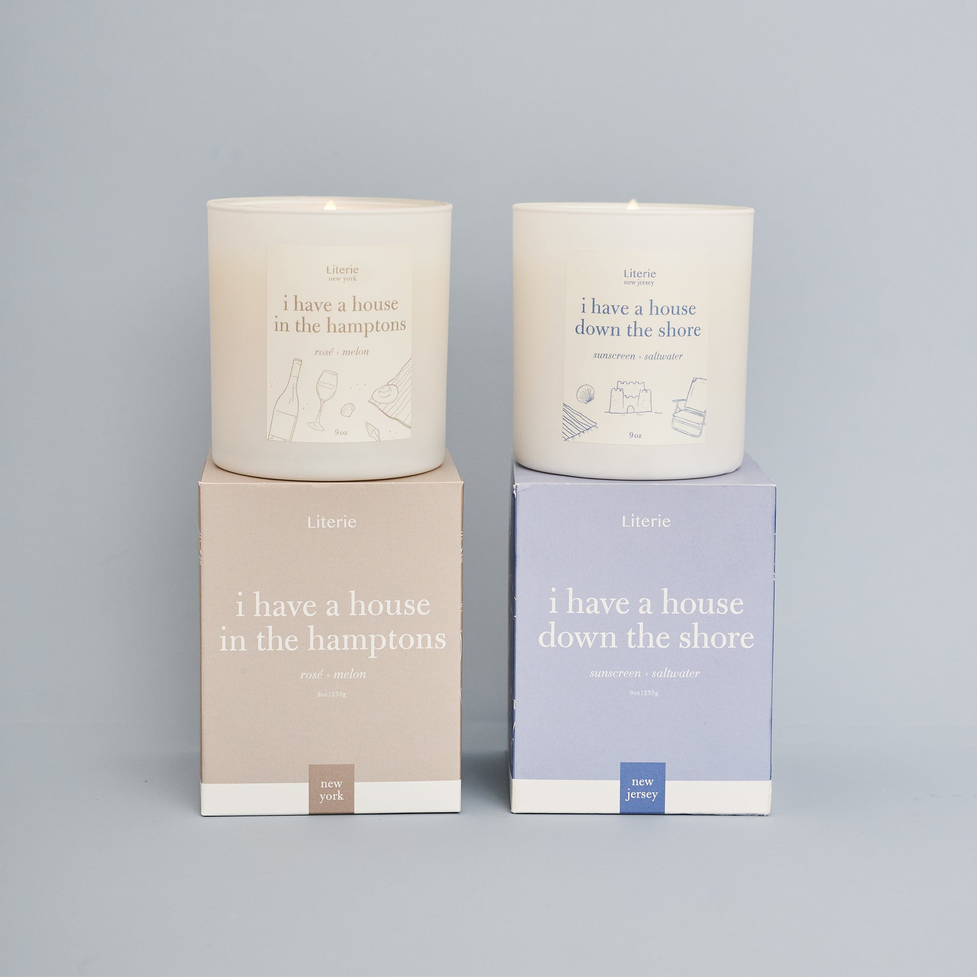 I have a house down the shore candle and i have a house in the hamptons candle.
