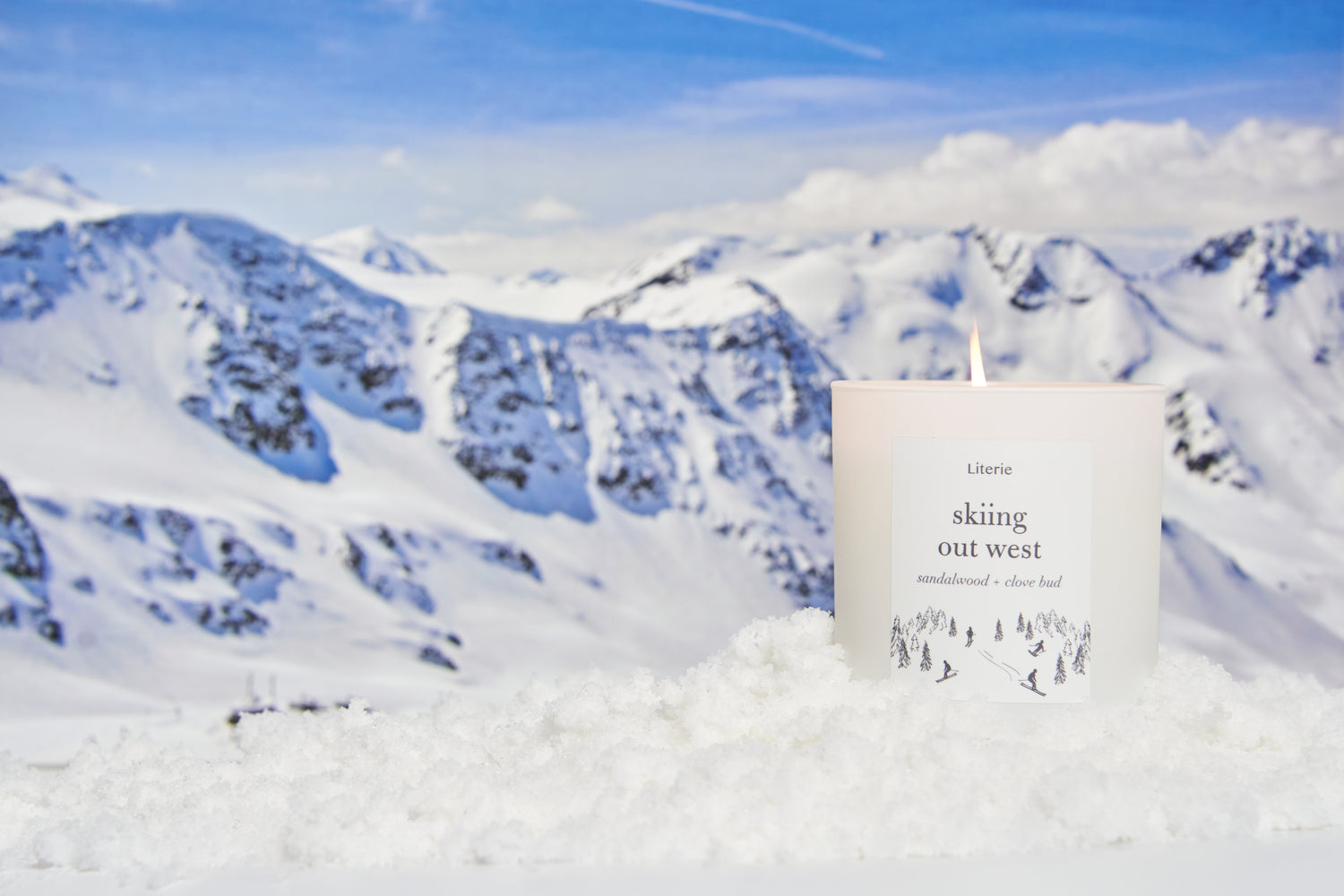 skiing out west candle
