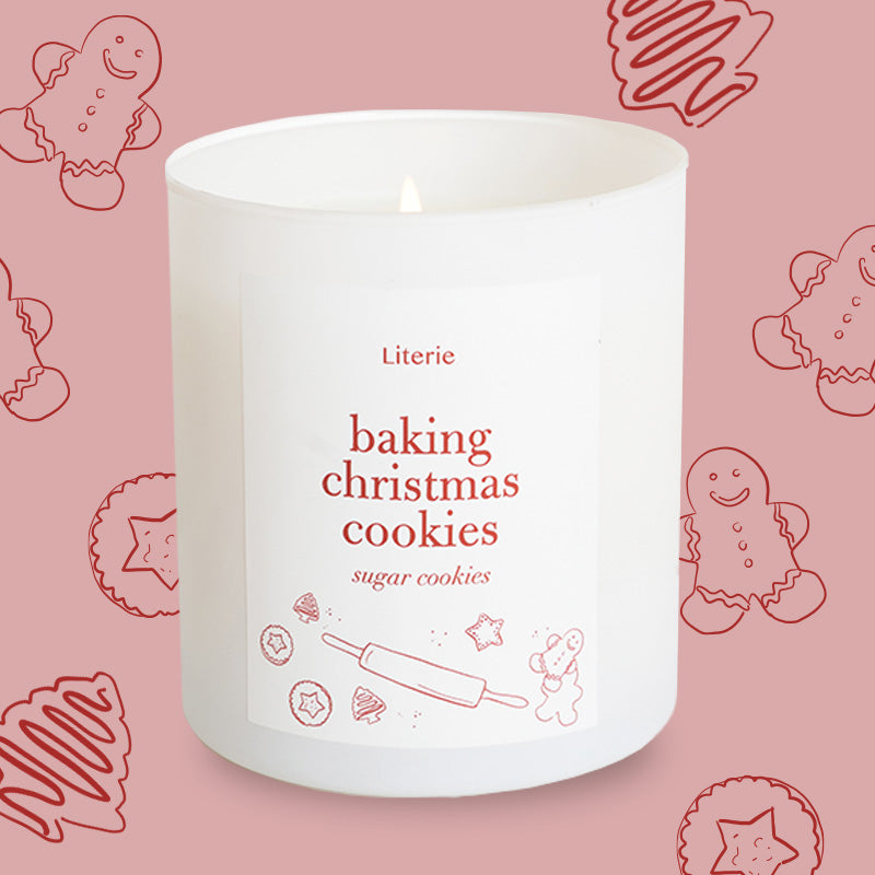 baking christmas cookies candle with illustration.