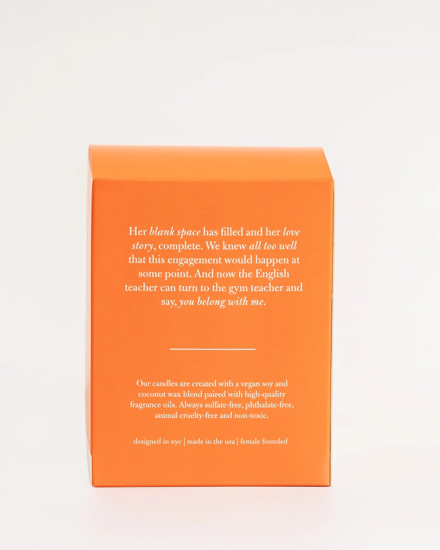 Orange box with text on a white background