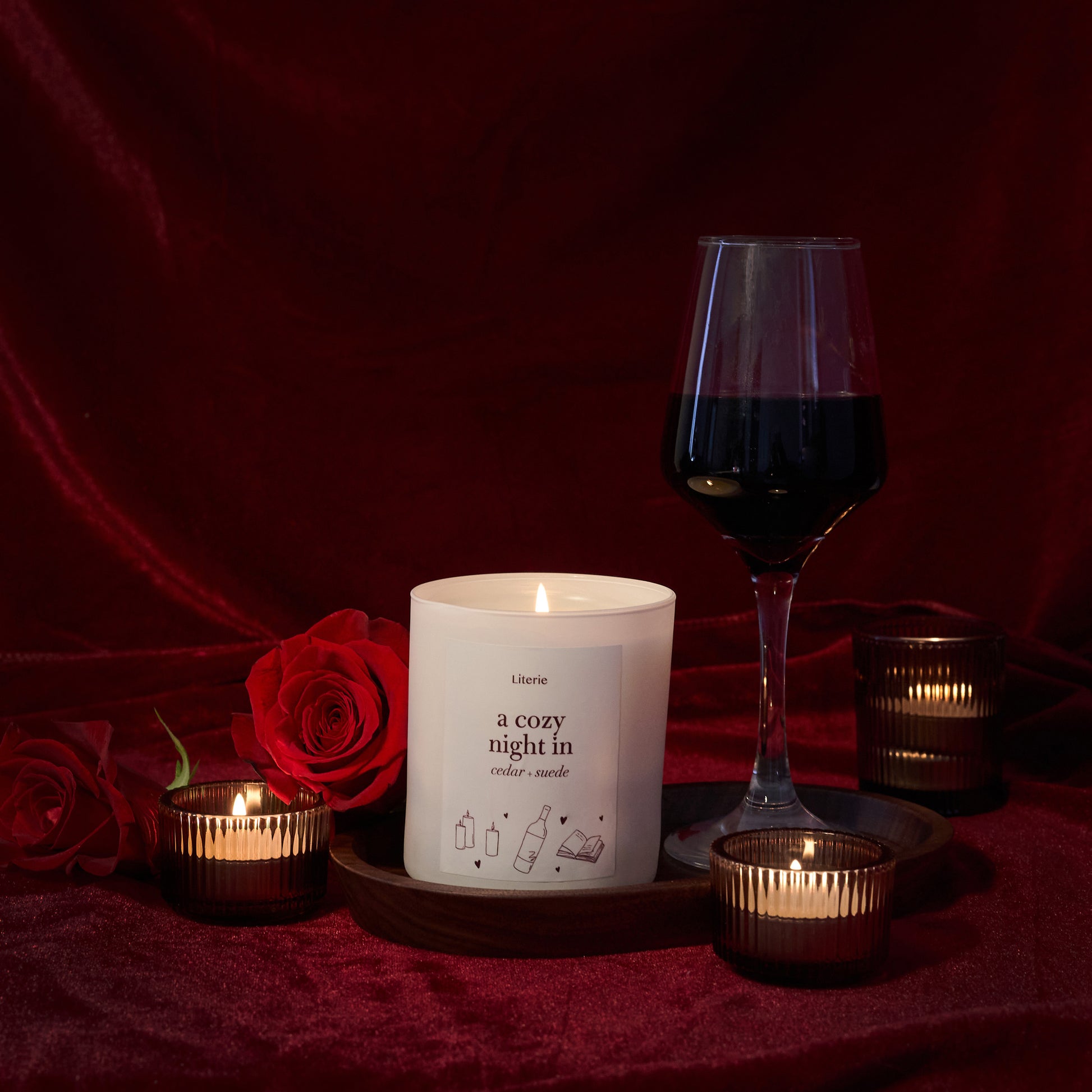 a cozy night in candle