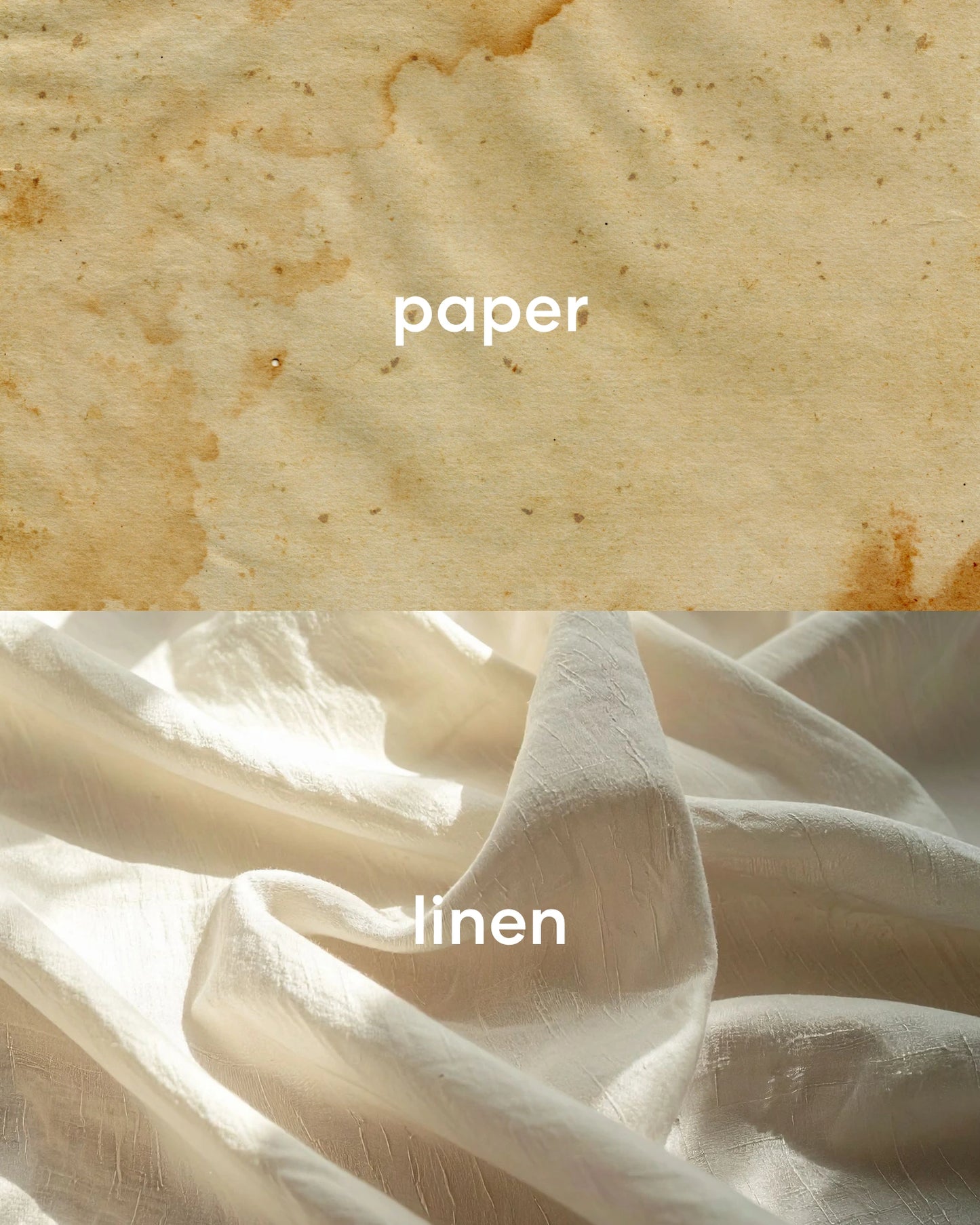 Earthy, worn paper and fresh, crisp linen.