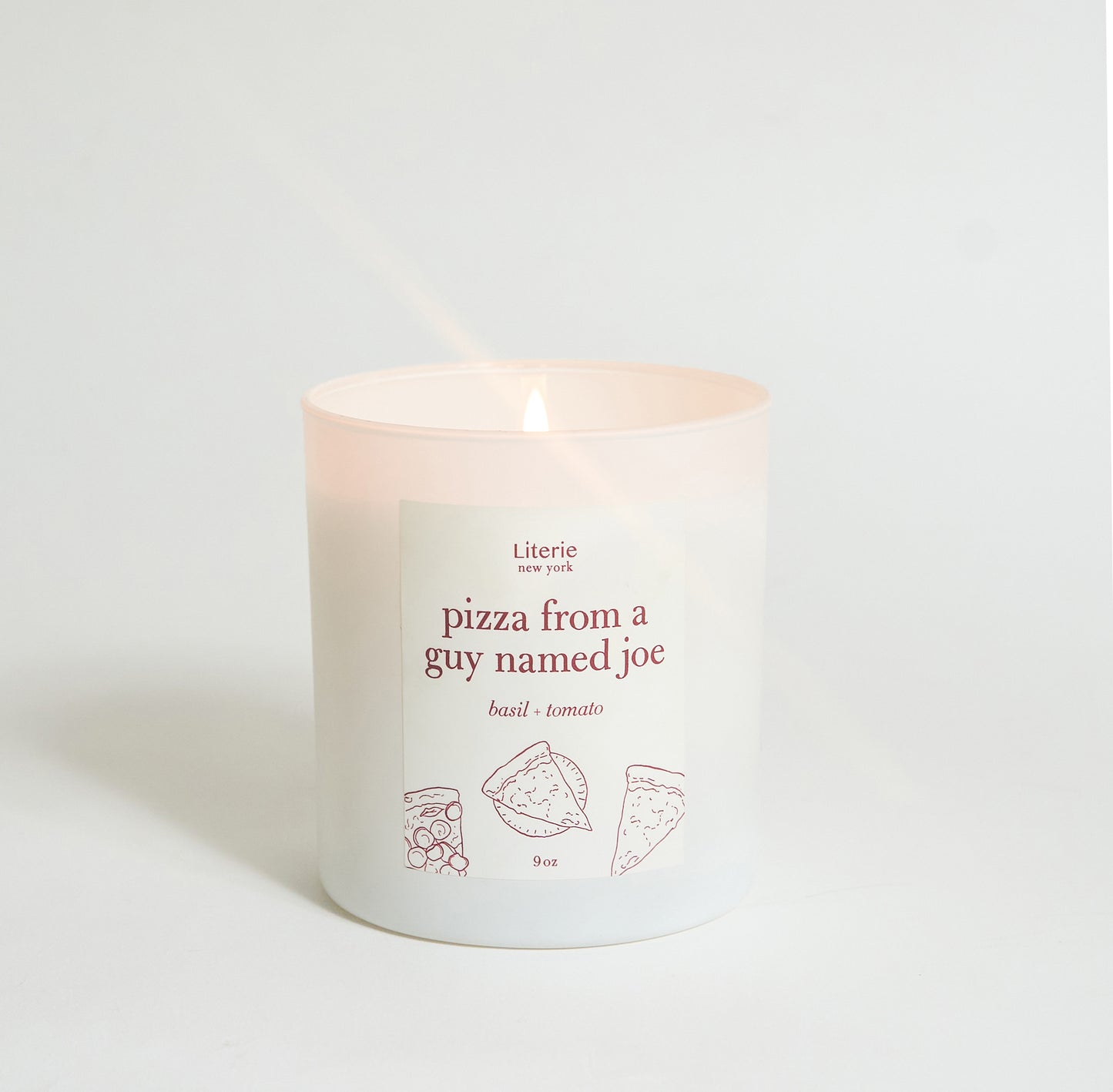 Pizza from a guy named joe candle.