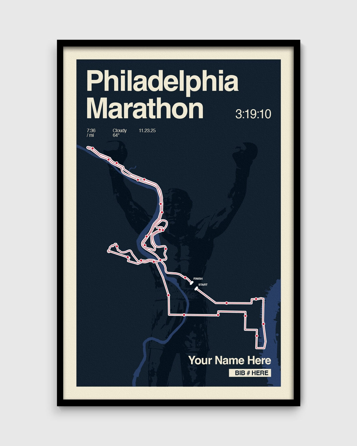 Philadelphia Marathon Personalized Race Print
