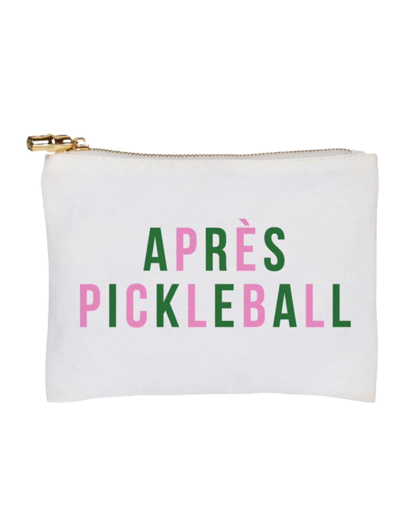 White pouch with 'APRèS PICKLEBALL' text on a white background