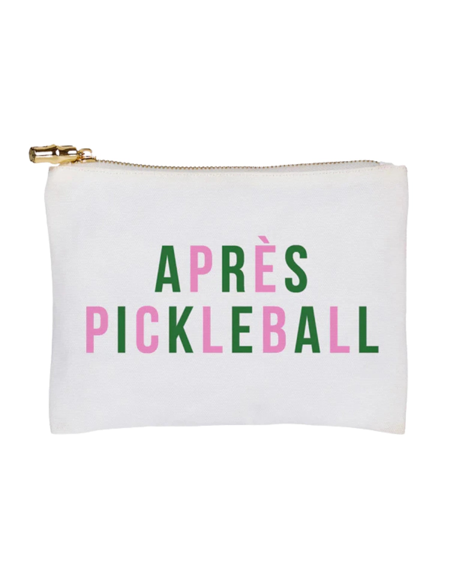 White pouch with 'APRèS PICKLEBALL' text on a white background