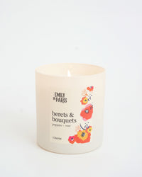 Emily In Paris berets and bouquets candle.