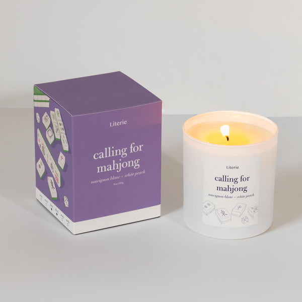 Literie's calling for mahjong candle with box.