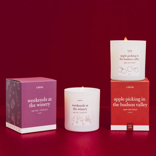 Weekends at the winery and apple picking in the hudson valley candles.