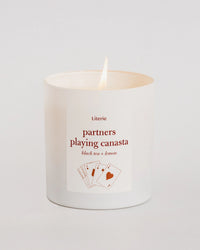 Partners Playing Canasta candle silo without box.