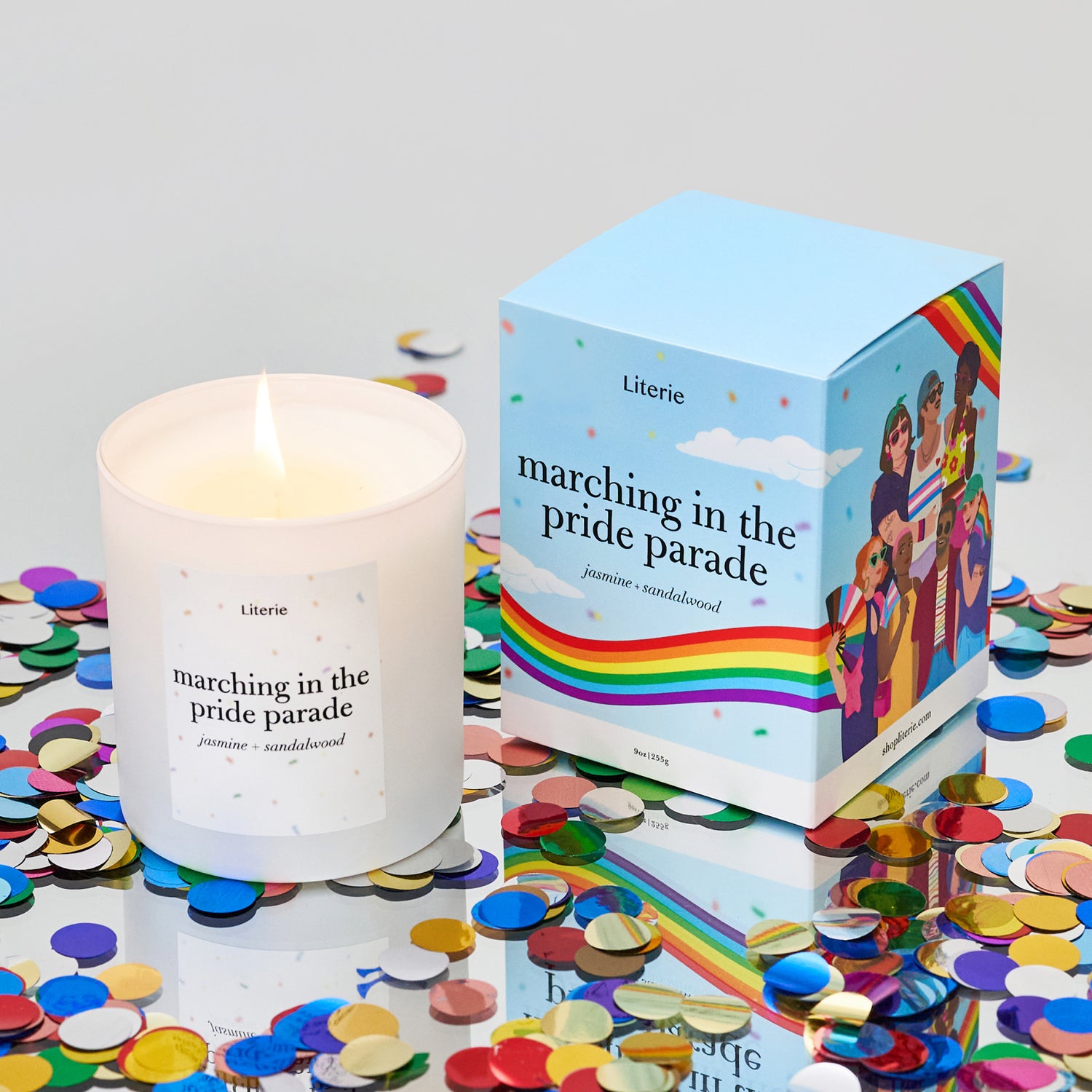 marching in the Pride parade candle