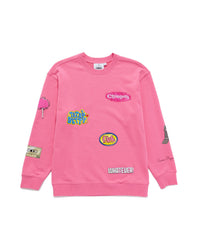 Pink Clueless sweatshirt with various graphics and text on a white background