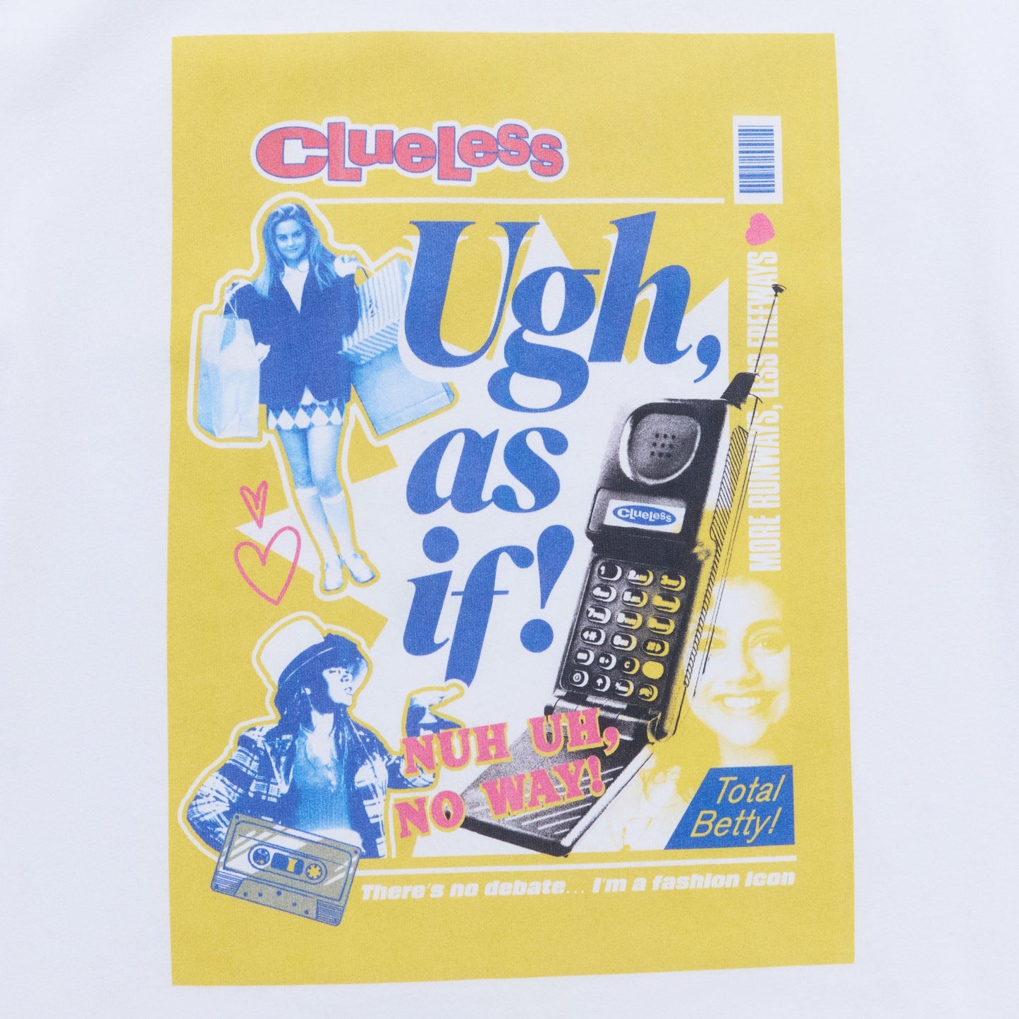 Magazine cover with 'Clueless' text and graphics on a yellow background