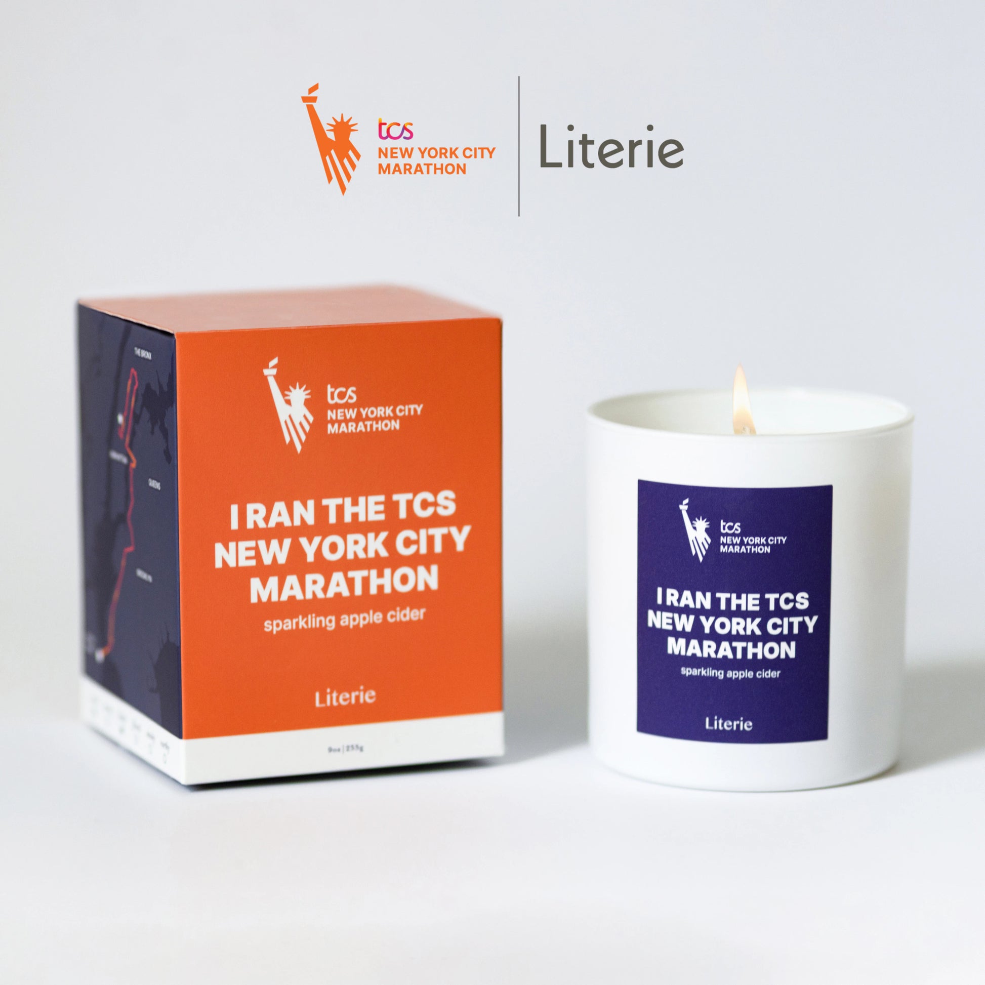 I Ran The TCS New York City Marathon official candle with box.