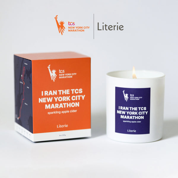 I Ran The TCS New York City Marathon official candle with box.