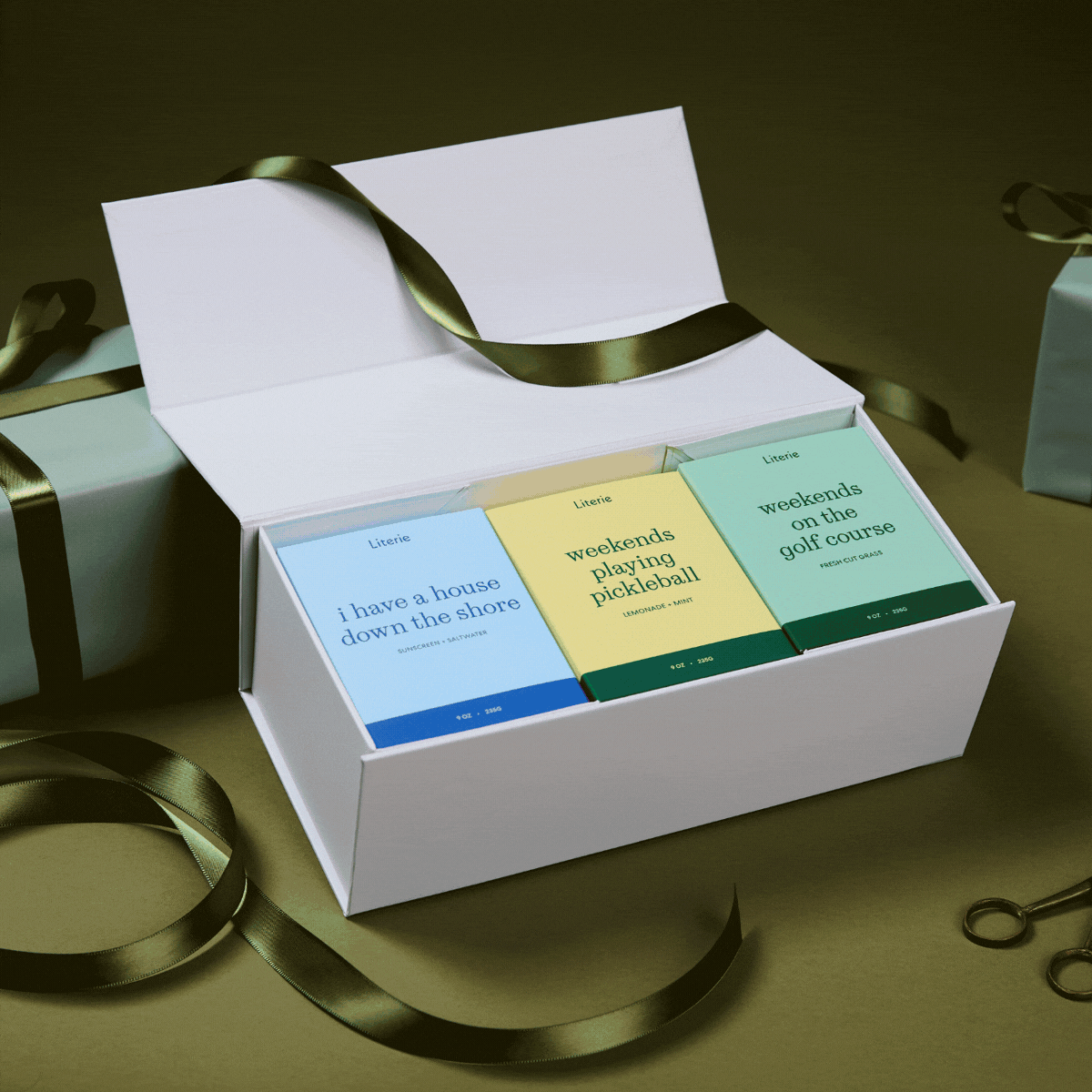 Literie custom bundle with candles changing.