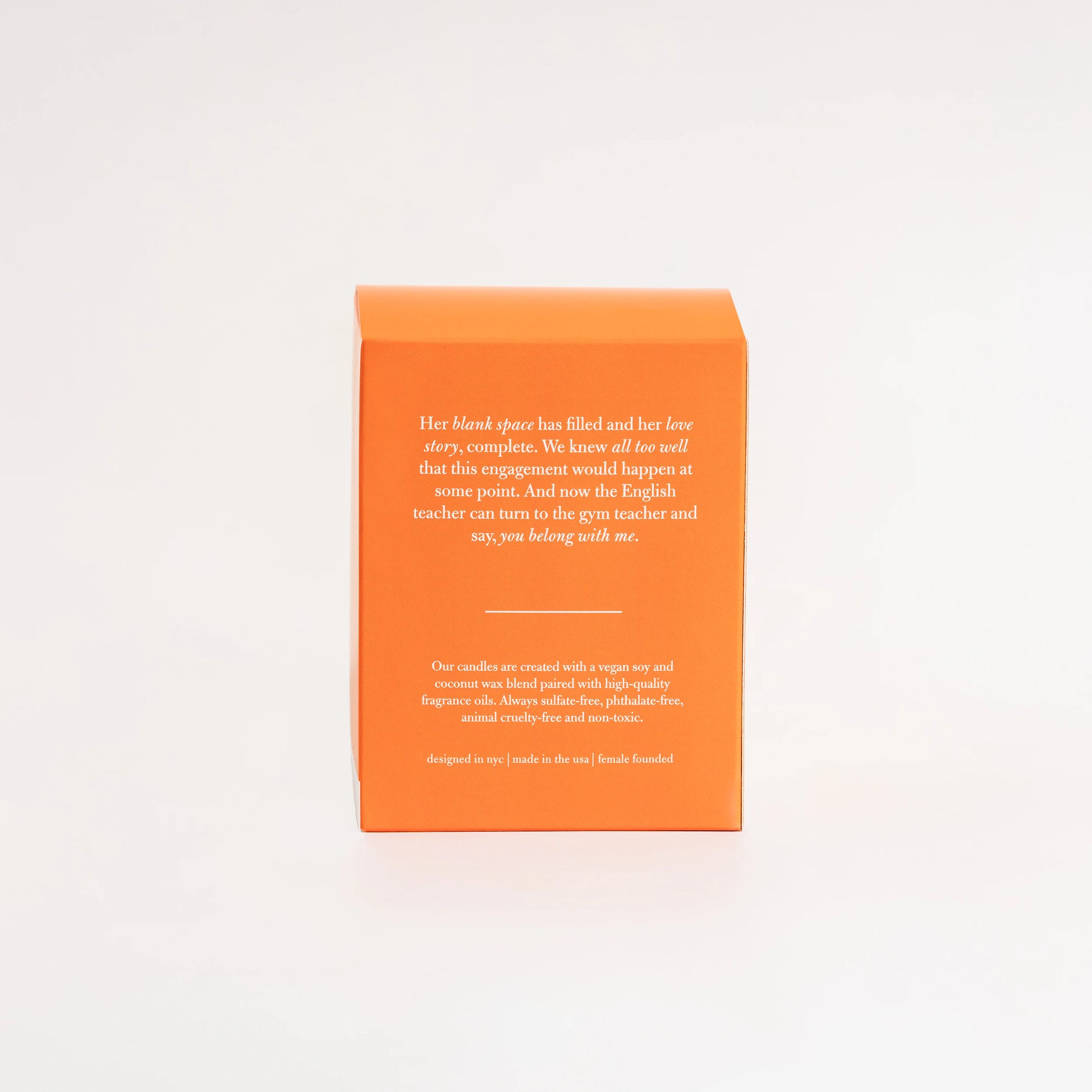 Orange box with text on a white background