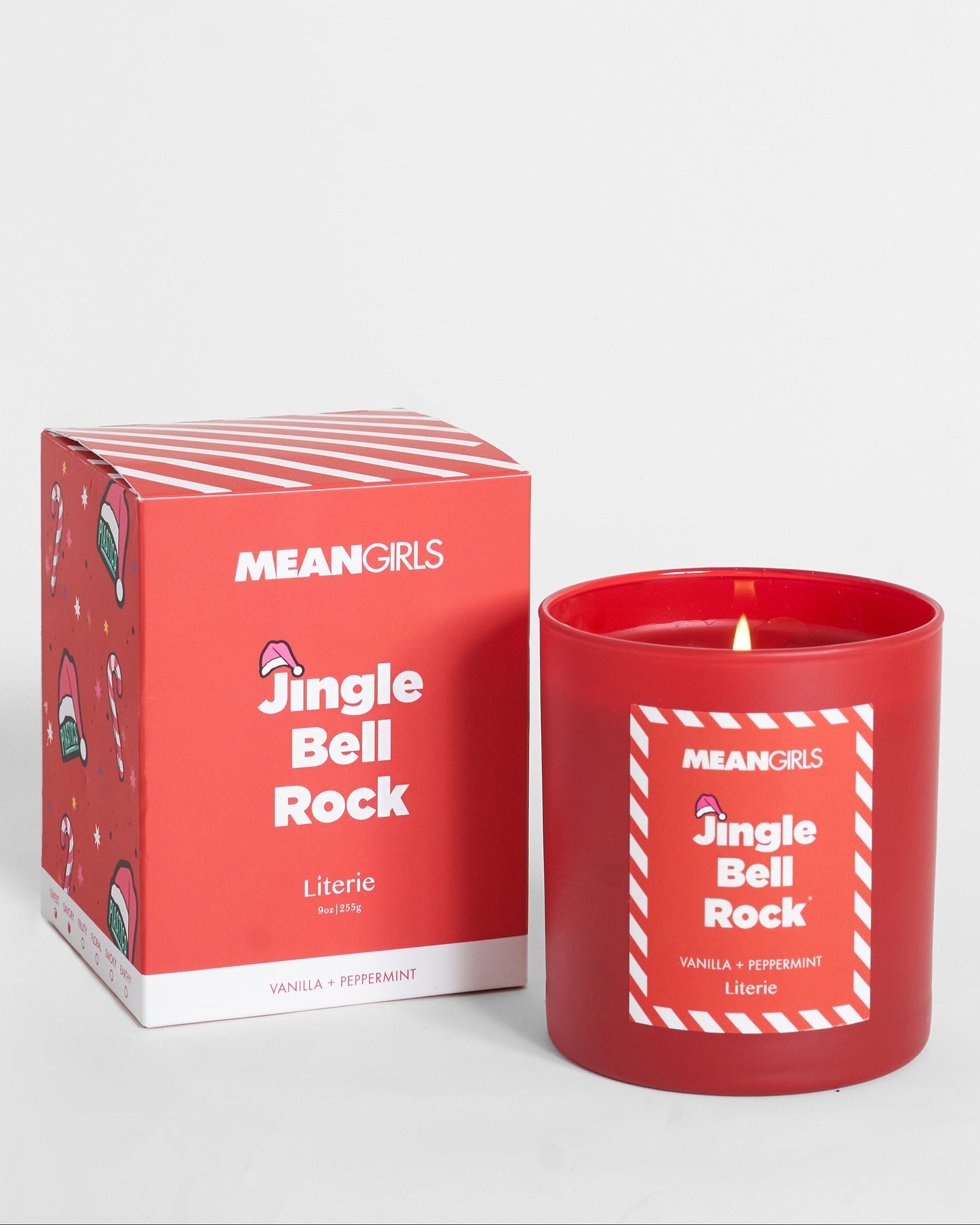 Mean Girls jingle bell rock candle with box.