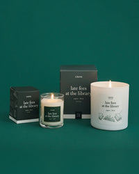 late fees at the library candles