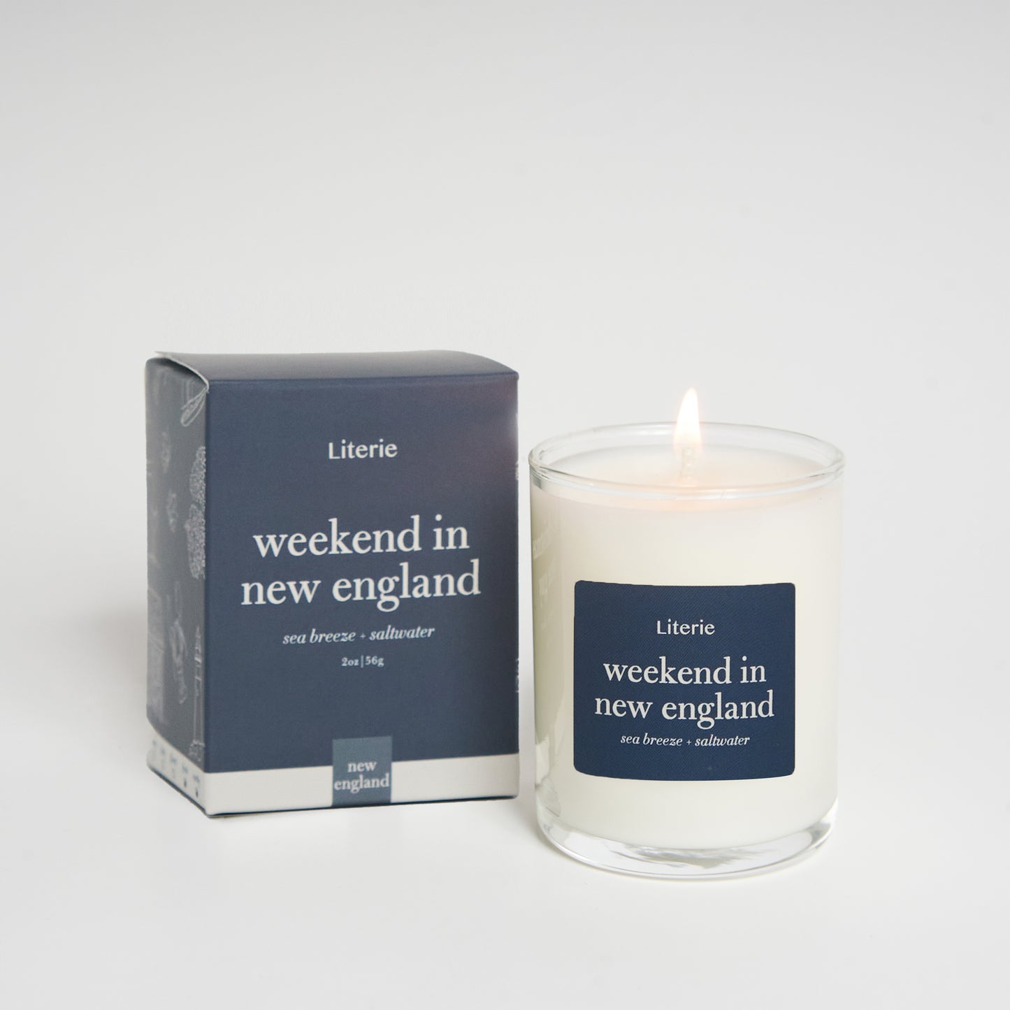 Literie's 2oz weekend in new england candle.