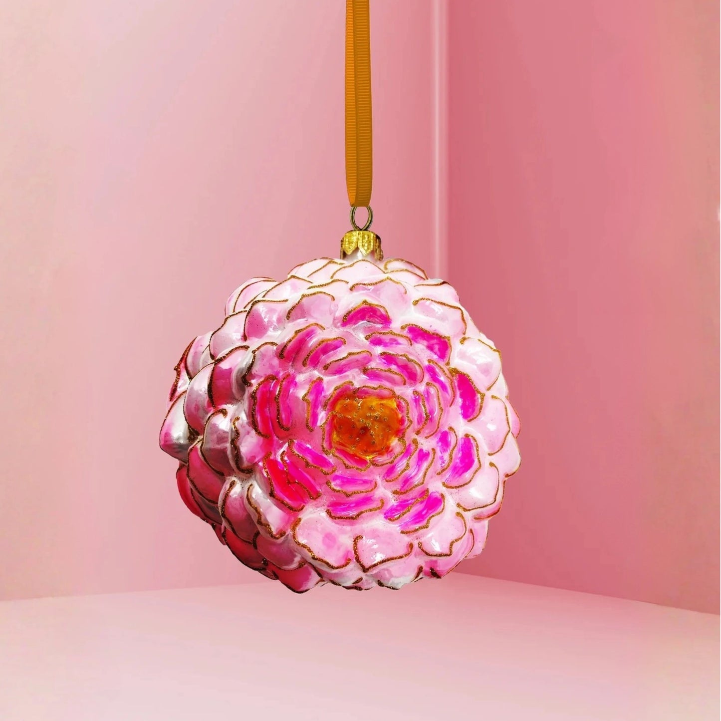 Peony Glass Ornament