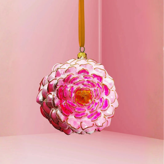 Peony Glass Ornament