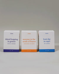Euro summer candle trio boxes spinning 360 to view illustrations