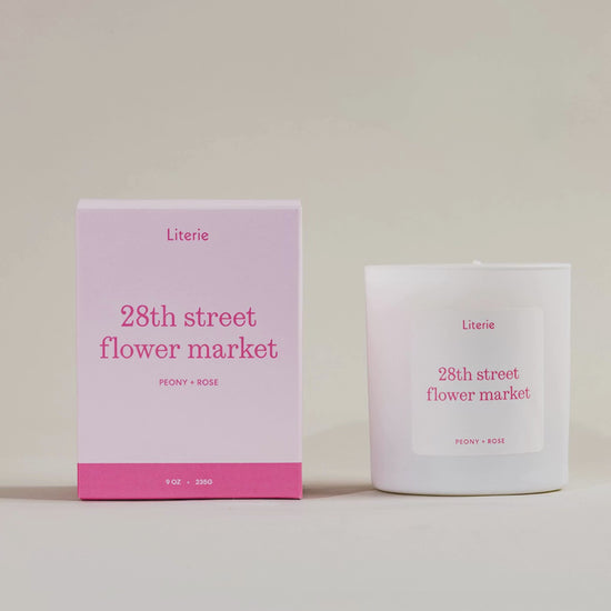 28th Street flower market candle box spinning 360° next to candle.