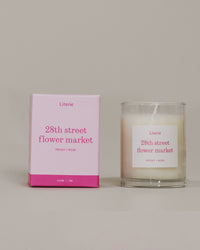 28th Street Flower Market little candle next to box rotating to show illustrations.
