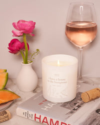 I have a house in the hamptons candle with rose.